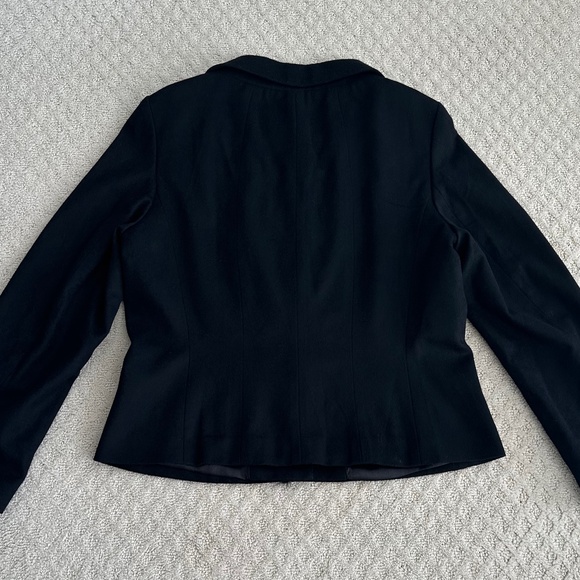 Ann Taylor Wool/Cashmere Fur Trim Blazer Black Size 14 - Picture 9 of 16